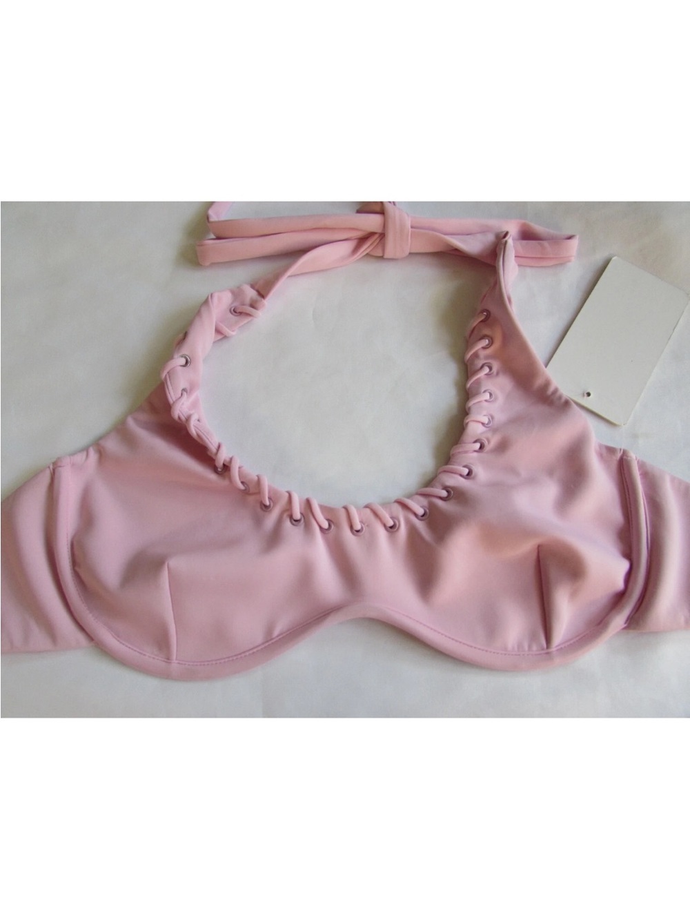 Good American NWT XL Light Pink Halter Bikini Top